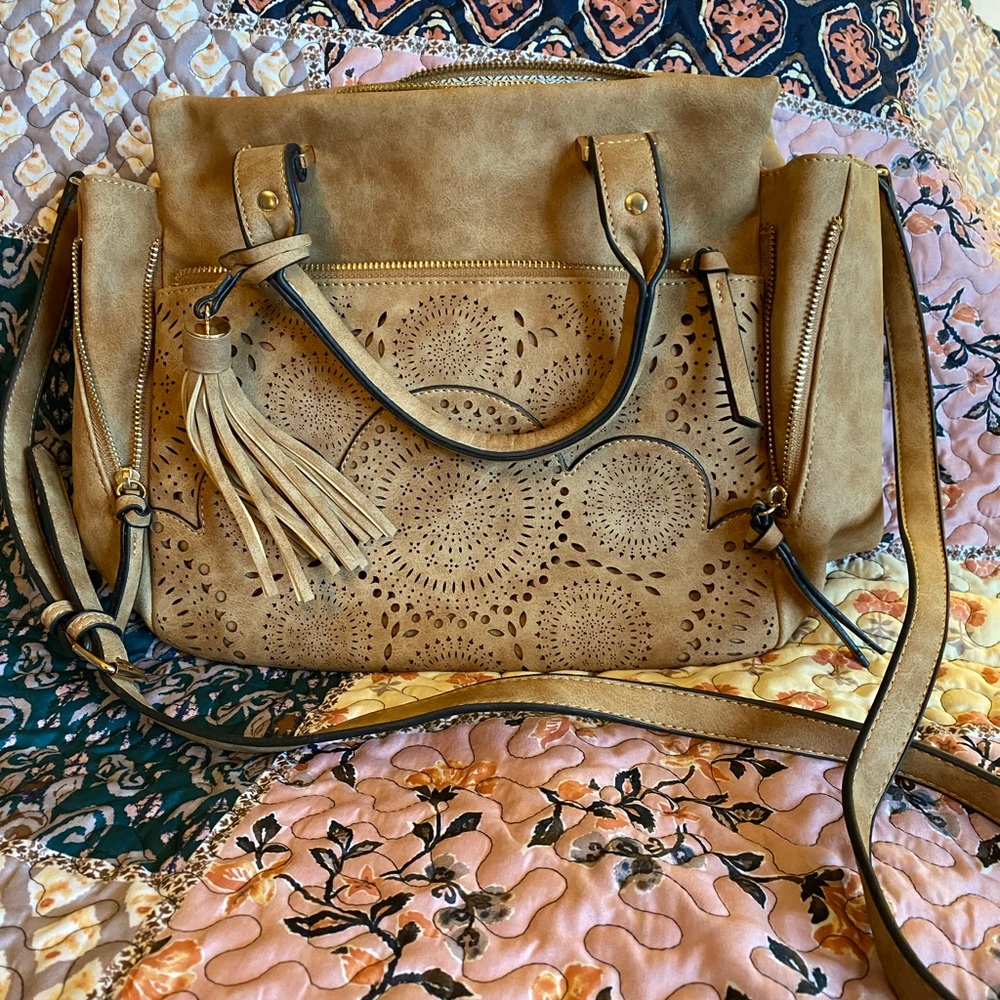 NWOT Francesca’s Double Handle Crossbody Tote